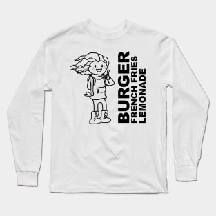 MARCEL. BURGER. FRENCH FRIES. LEMONADE. (OUTLINE) Long Sleeve T-Shirt